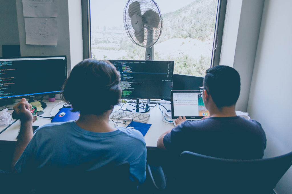 two people programming